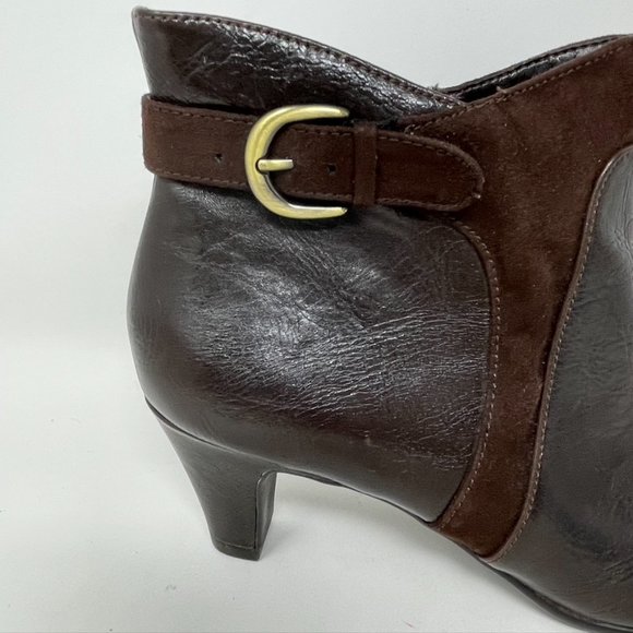 Aerosoles Womens Brown Vegan Leather Side Zip Bootie Size 7 - Picture 3 of 13